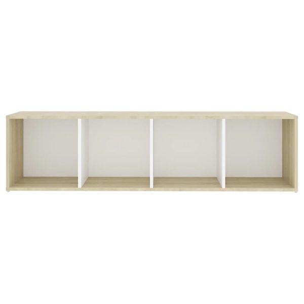 Móveis de TV 2pcs 142,5x35x36,5cm contrapl. branco/carv. sonoma - Image 5