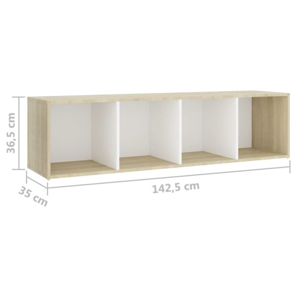 Móveis de TV 2pcs 142,5x35x36,5cm contrapl. branco/carv. sonoma - Image 9