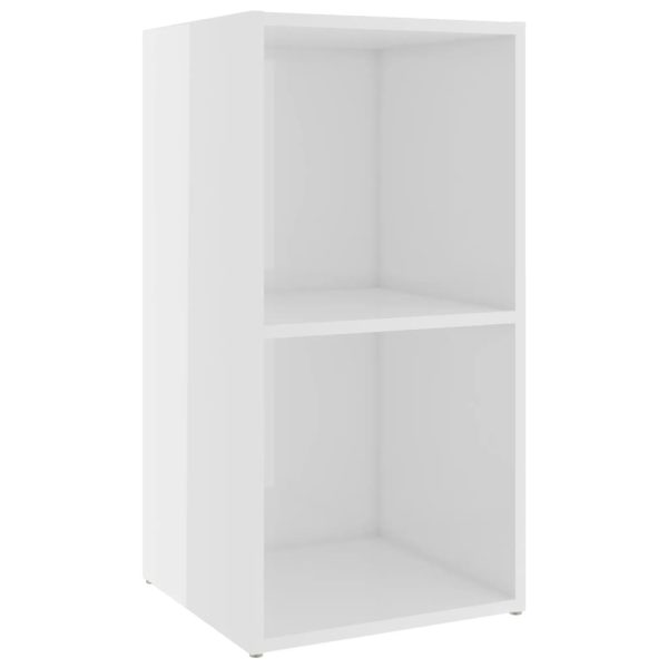 Móveis de TV 4 pcs 72x35x36,5 cm contraplacado branco brilhante - Image 6