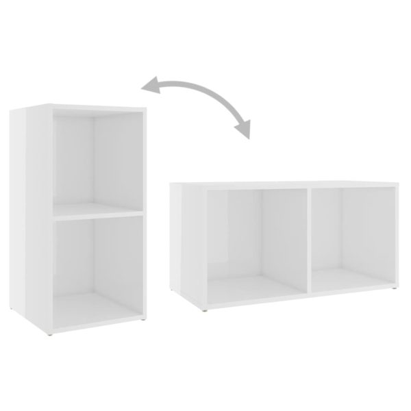 Móveis de TV 4 pcs 72x35x36,5 cm contraplacado branco brilhante - Image 7