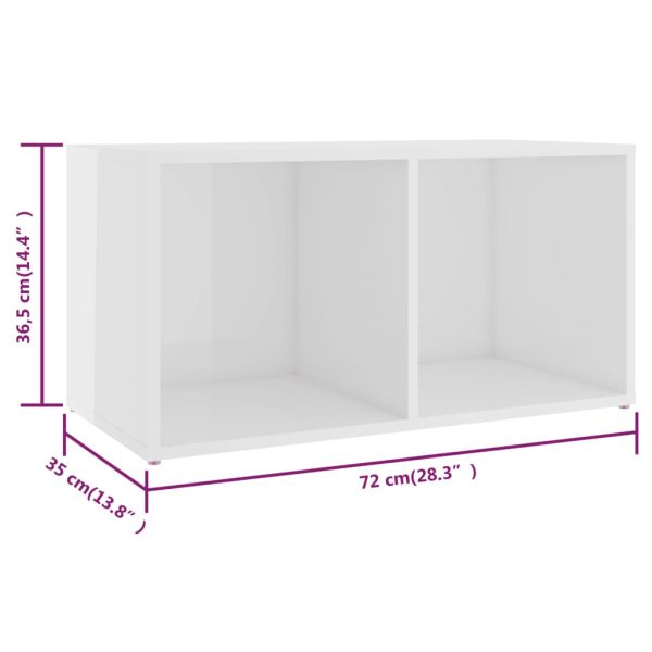 Móveis de TV 4 pcs 72x35x36,5 cm contraplacado branco brilhante - Image 8