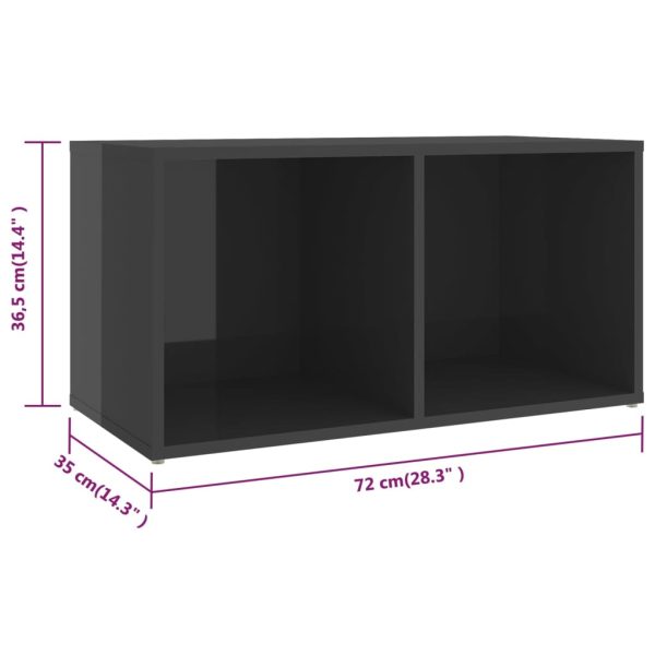 Móveis de TV 4 pcs 72x35x36,5 cm contraplacado cinza brilhante - Image 8