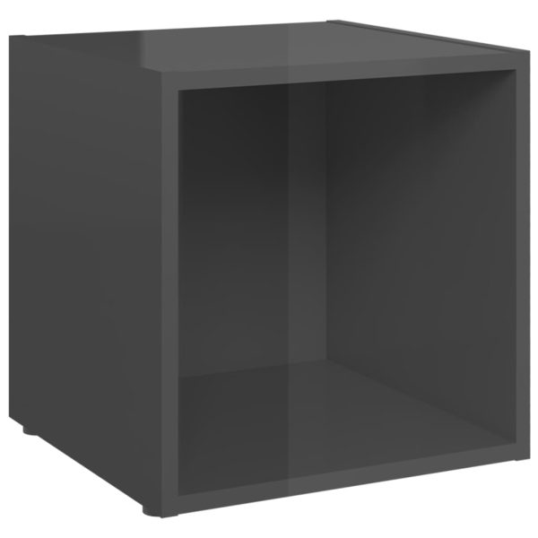 6 pcs conjunto de móveis de TV contraplacado cinzento brilhante - Image 6