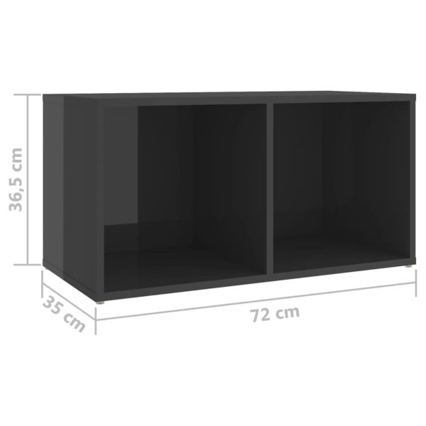 6 pcs conjunto de móveis de TV contraplacado cinzento brilhante - Image 8