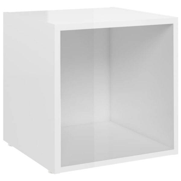 8 pcs conjunto de móveis de TV contraplacado branco brilhante - Image 6