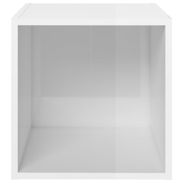 8 pcs conjunto de móveis de TV contraplacado branco brilhante - Image 7