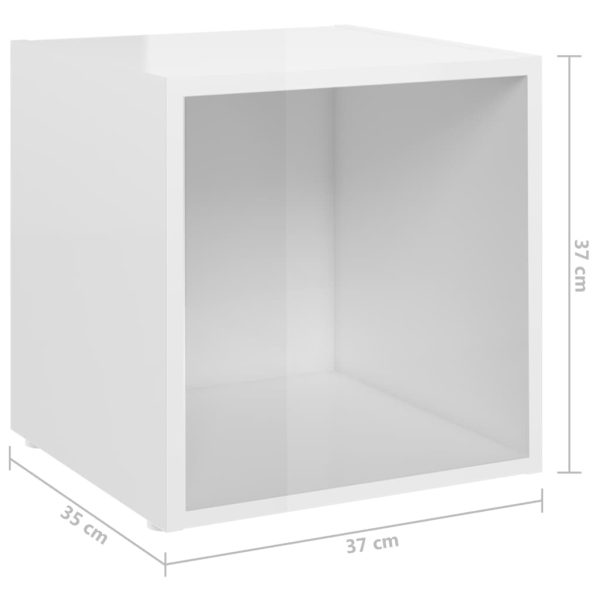 8 pcs conjunto de móveis de TV contraplacado branco brilhante - Image 9