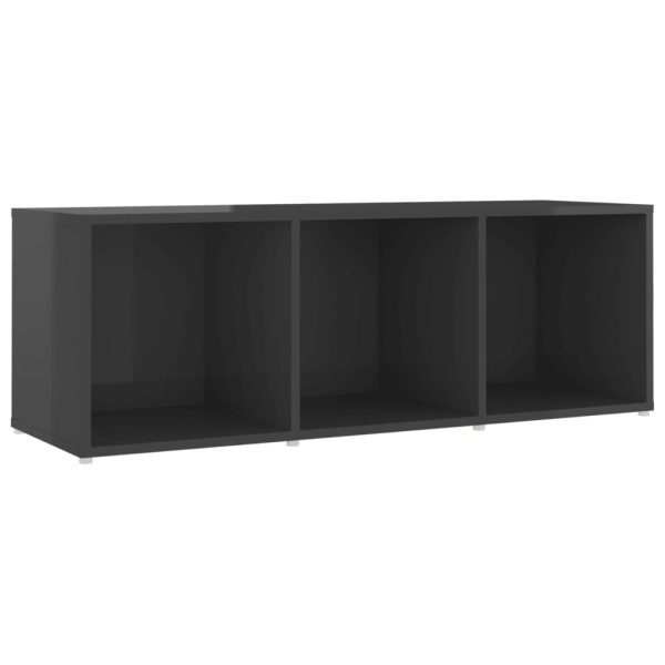 3 pcs conjunto de móveis de TV contraplacado cinzento brilhante - Image 4
