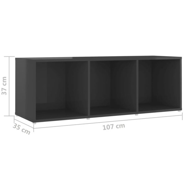 3 pcs conjunto de móveis de TV contraplacado cinzento brilhante - Image 10