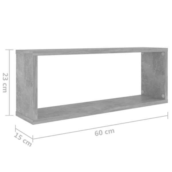 Prateleiras parede cúbicas 6pcs contr. 60x15x23cm cinza cimento - Image 9