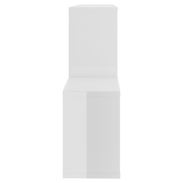 Estante de parede 100x18x53 cm contraplacado branco brilhante - Image 5