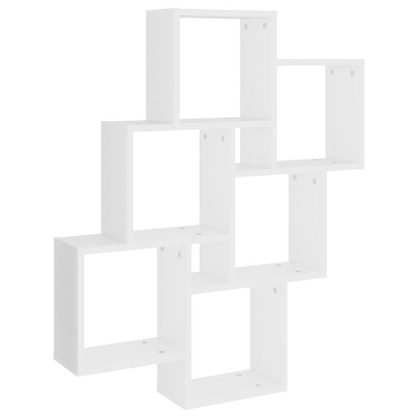 Estante de parede cúbica 78x15x93 cm contraplacado branco - Image 2