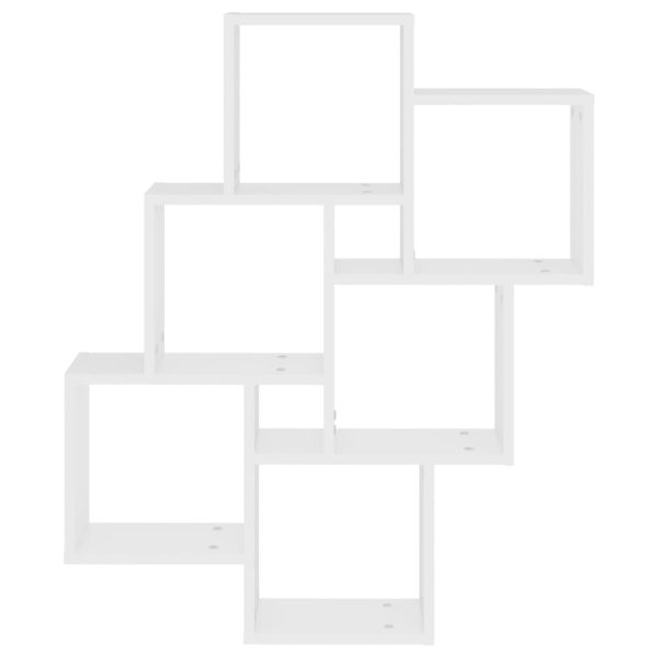 Estante de parede cúbica 78x15x93 cm contraplacado branco - Image 4