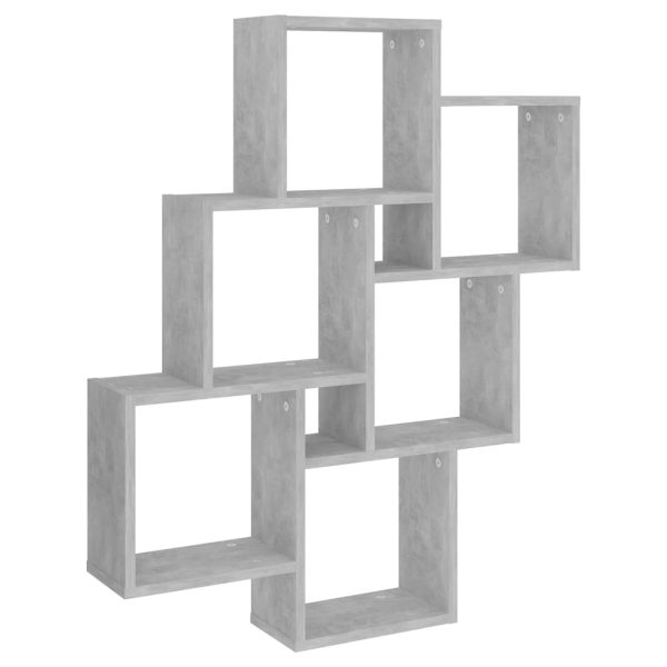 Estante de parede cúbica 78x15x93cm contraplacado cinza cimento - Image 2
