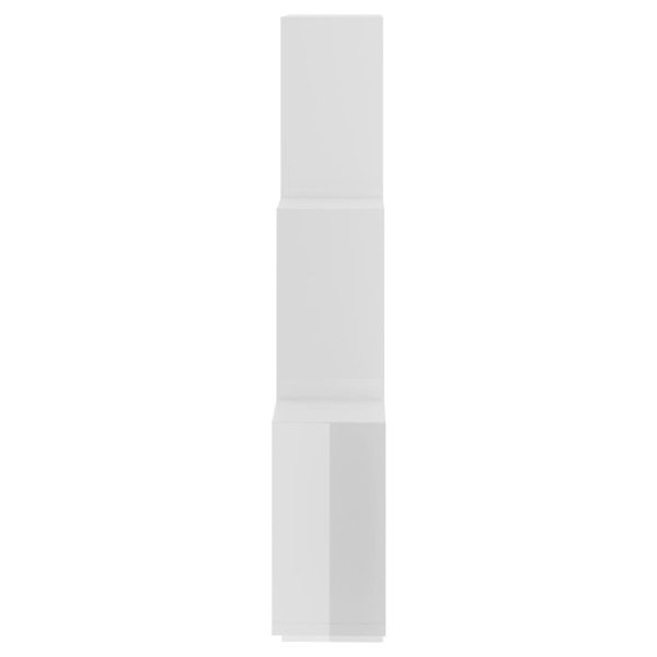 Estante de parede cúbica 78x15x93 cm contrapl. branco brilhante - Image 5