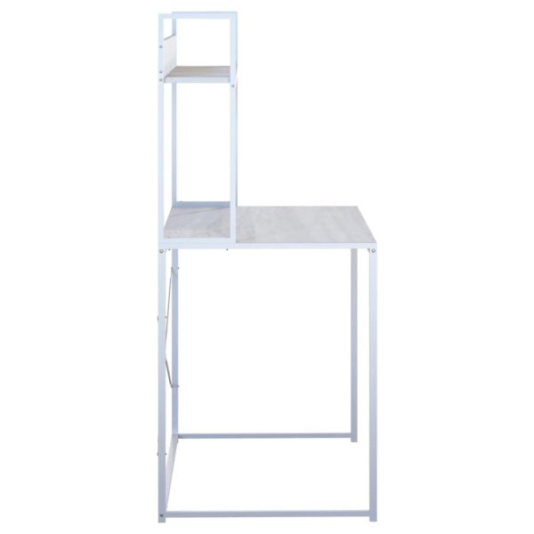 Secretária de computador 110x60x138 cm contraplacado branco - Image 4