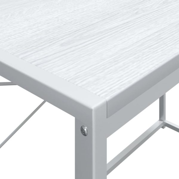 Secretária de computador 110x60x138 cm contraplacado branco - Image 6