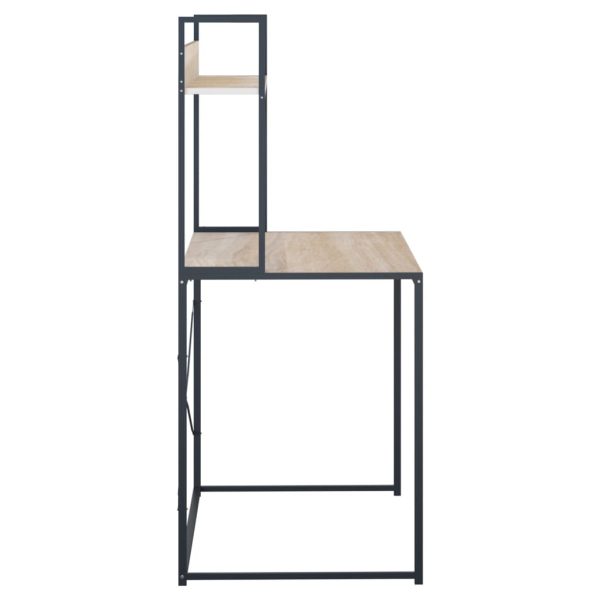 Secretária computador 110x60x138cm contraplacado preto/carvalho - Image 4