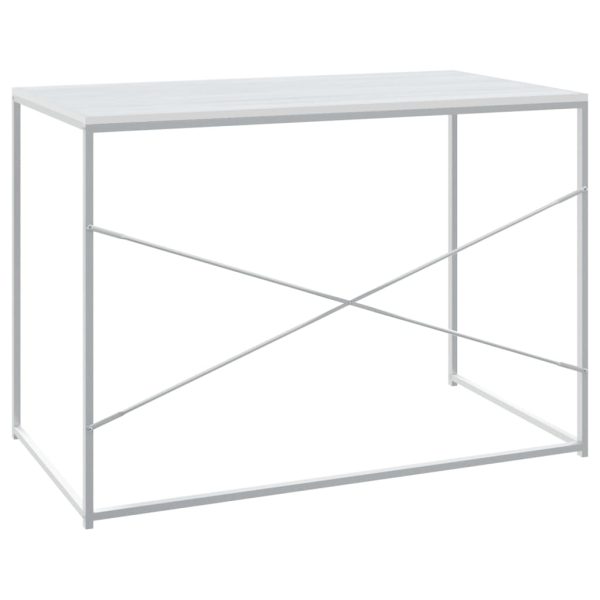 Secretária de computador 110x60x70 cm contraplacado branco - Image 5