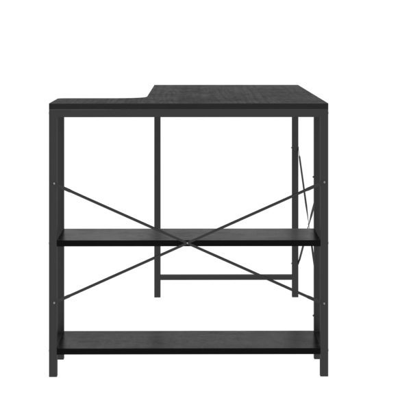 Secretária de computador 110x72x70 cm aglomerado preto - Image 4