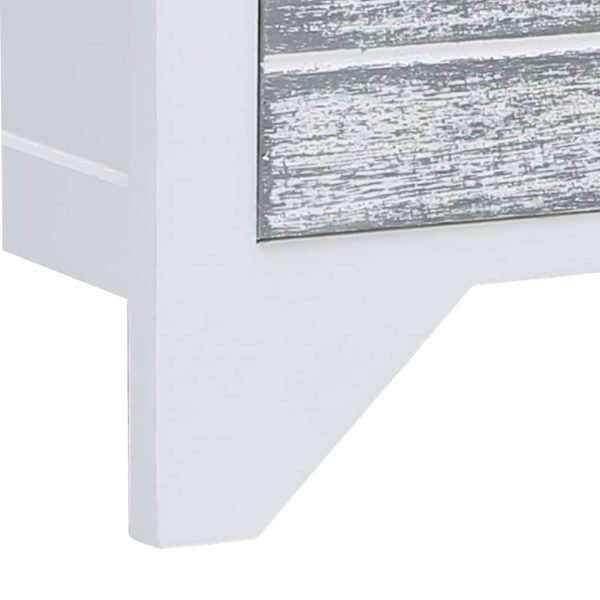 Móvel de TV 108x30x40 cm madeira paulownia branco e cinzento - Image 7
