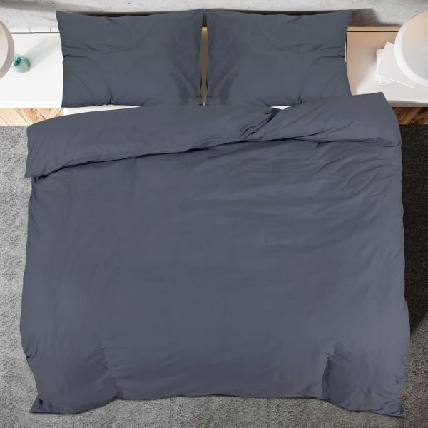 Conjunto de capa edredão 260x240 cm microfibra leve antracite - Image 5