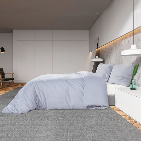 Conjunto de capa de edredão 200x200 cm microfibra leve cinza - Image 4