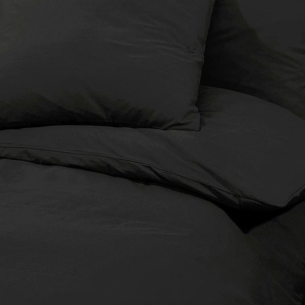 Conjunto de capa de edredão 140x200 cm microfibra leve preto - Image 7
