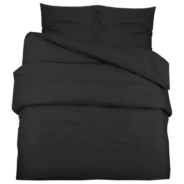 Conjunto de capa de edredão 240x220 cm microfibra leve preto - Image 2