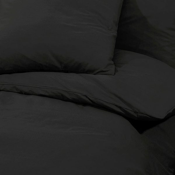 Conjunto de capa de edredão 240x220 cm microfibra leve preto - Image 7