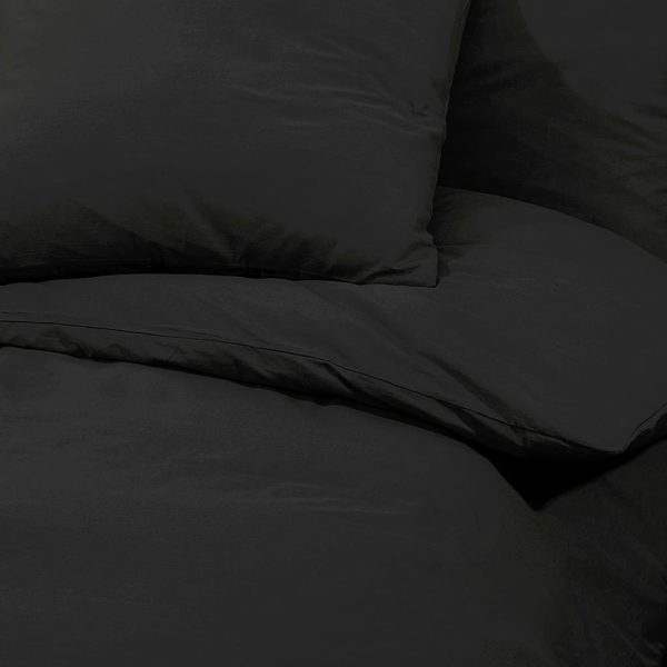Conjunto de capa de edredão 200x200 cm microfibra leve preto - Image 7