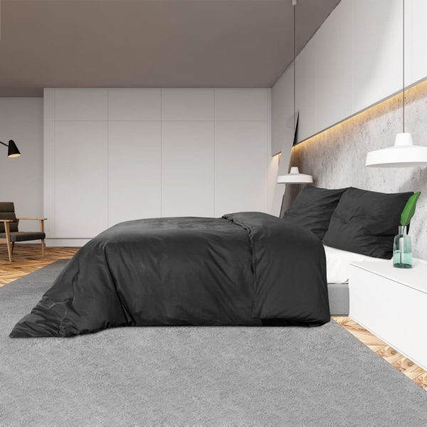 Conjunto de capa de edredão 260x220 cm microfibra leve preto - Image 4