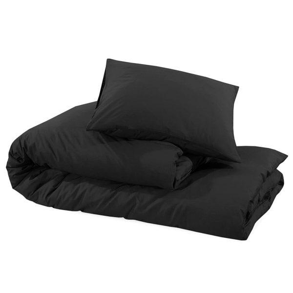 Conjunto de capa de edredão 260x220 cm microfibra leve preto - Image 6