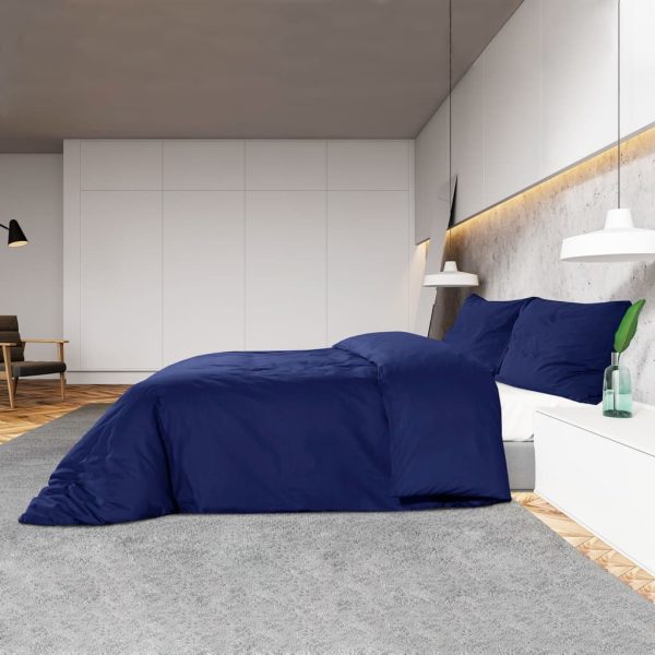 Conjunto capa de edredão 240x220cm microfibra leve azul marinho - Image 4