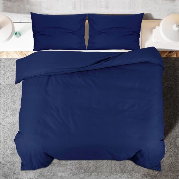 Conjunto capa de edredão 135x200cm microfibra leve azul marinho - Image 5