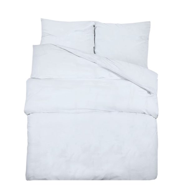 Conjunto de capa de edredão microfibra leve 240x220 cm branco - Image 2