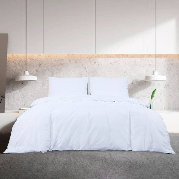Conjunto de capa de edredão microfibra leve 240x220 cm branco - Image 3