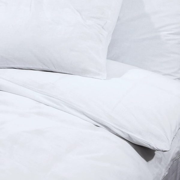 Conjunto de capa de edredão microfibra leve 240x220 cm branco - Image 8