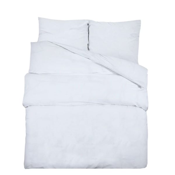 Conjunto de capa de edredão microfibra leve 225x220 cm branco - Image 2