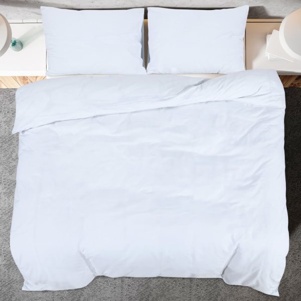 Conjunto de capa de edredão microfibra leve 225x220 cm branco - Image 5