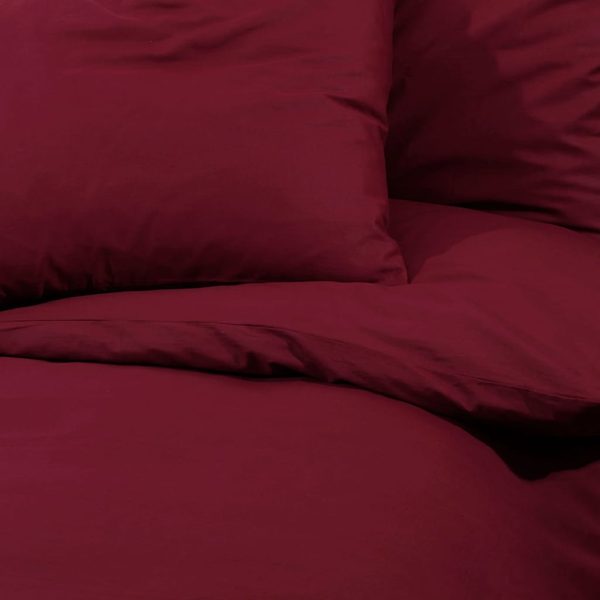 Conjunto de capa de edredão 240x220 cm microfibra leve bordô - Image 7