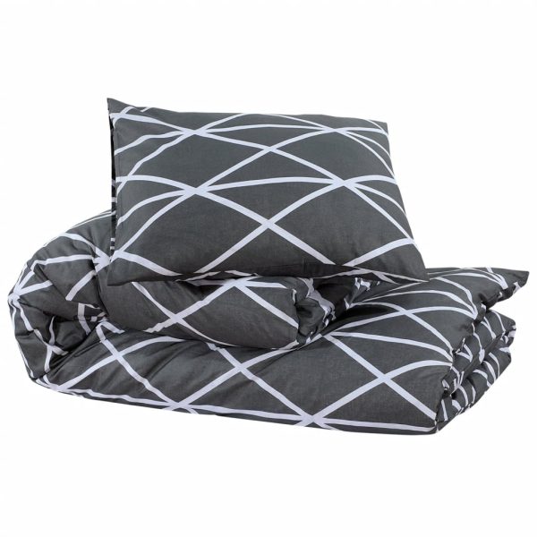 Conjunto de capa de edredão 240x220 cm algodão cinza - Image 3