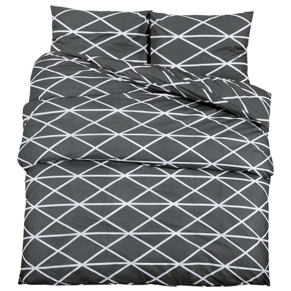 Conjunto de capa de edredão 200x200 cm algodão cinza - Image 2