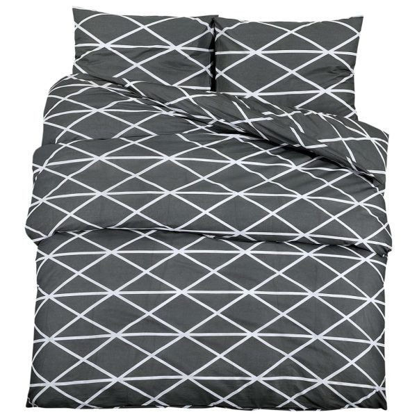 Conjunto de capa de edredão 225x220 cm algodão cinza - Image 2
