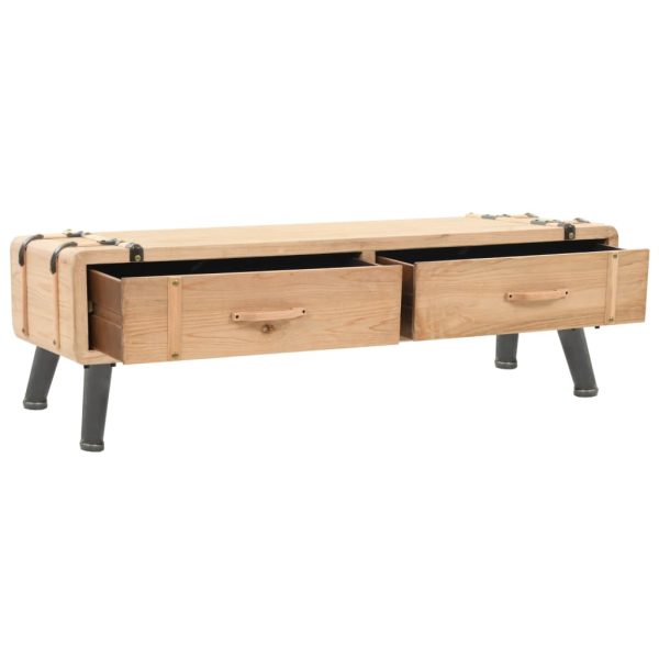 Móvel de TV madeira de abeto maciça 110x33x35 cm - Image 2