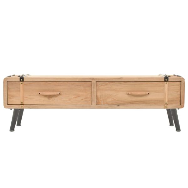 Móvel de TV madeira de abeto maciça 110x33x35 cm - Image 3