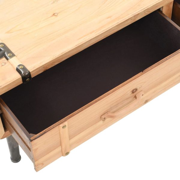 Móvel de TV madeira de abeto maciça 110x33x35 cm - Image 6