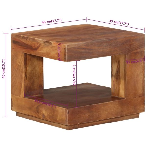 Mesa de centro 45x45x40 cm madeira de acácia maciça - Image 7