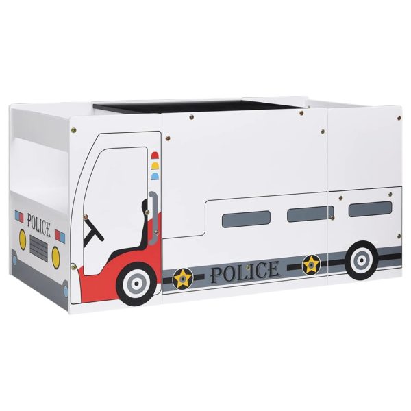 3 pcs conj. mesa e cadeiras infantil design carro policia MDF - Image 3
