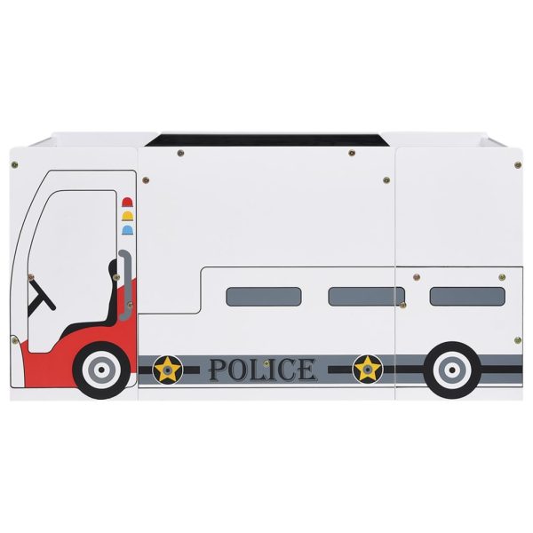 3 pcs conj. mesa e cadeiras infantil design carro policia MDF - Image 4